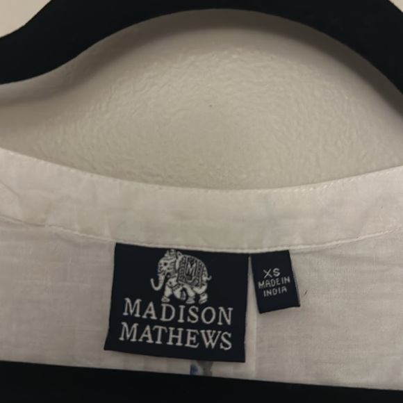 Madison Matthews White Floral Print Tank Dress Sz XS Coastal Boho Relaxed Chic - Picture 6 of 7